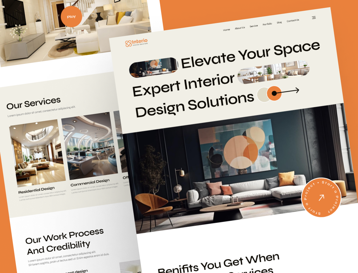 Interior Design Website furniture interior design interior design website landing page modern product design uiux user interface web design website design