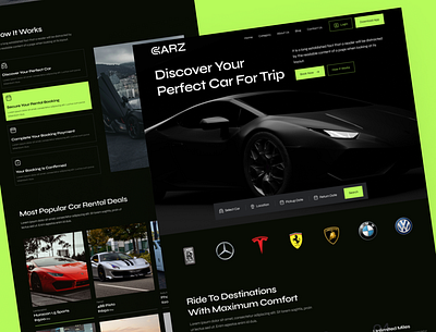 CARZ - Car Rental Website automotive car car rental carz car rental website figma transportation uiux user interface vehicle web design website