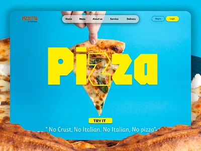 Ui Design for Pizzeria PIZZETTA la italiana 3d animation app blue branding crisp design graphic design illustration italian logo minimalistic new pizza pizzetta tasty typography ui ux yellow