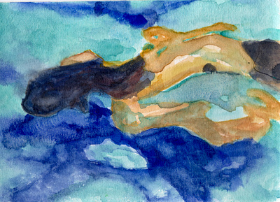 baigneur XII painting watercolor