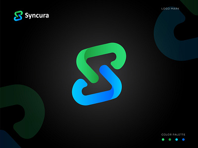 Syncura branding logo icon design abstract app app icon app logo best logo brand identity branding letter s logo modern modern logo modern s popular logo s logo top logo website logo