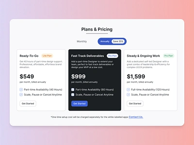 Pricing Options designsystem figma ui ui design user centric ux