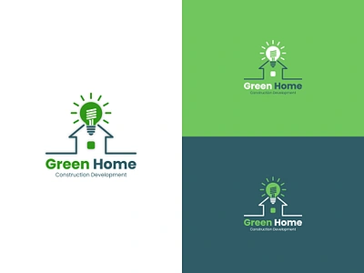 Logo design. Green Home construction development brand brand identity branding business logo construction design home icon identity logo logo design logo mark logodesign logos logotype mark modern logo typography vector