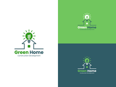 Logo design. Green Home construction development brand brand identity branding business logo construction design home icon identity logo logo design logo mark logodesign logos logotype mark modern logo typography vector