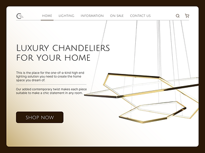 Chandelier store website branding design ui ux