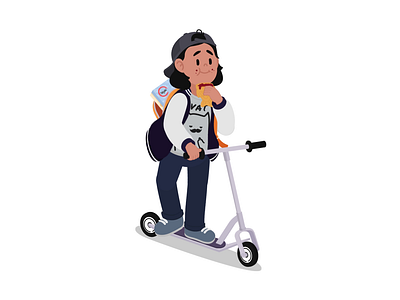 scooter girl 2d animation character girl motion graphics scooter