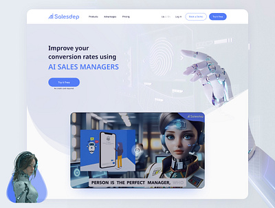 Landing Page for Salesdep ai aiplatform cleandesign digital landing page landingpagedesign minimalism modern design platform ui ui design userexperience web design