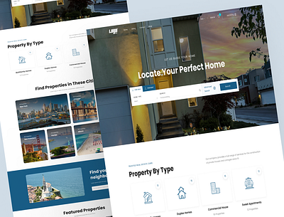 Perfect Home Finding Website - Real Estate building home finding landing page marketing property real estate uiux user interface web design website