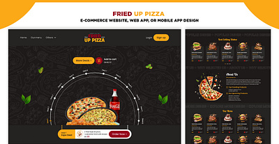 Fried UP Pizza E-commerce website design branding design e commerce website graphic design illustration logo logo design pizza e commerce website design typography ui ux vector