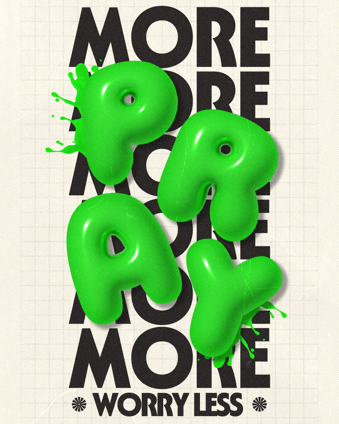 PRAY MORE worry less | Christian Poster christian