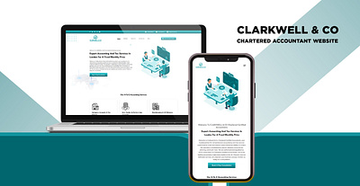 CLARKWELL & CO (Chartered Accountant Website) branding chartered accountant website design graphic design illustration logo logo design typography ui ux vector