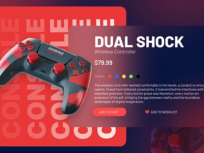 Game Controller Product Page Concept Design controller design game controller games ui ux video games