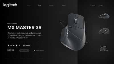 Logitech Mouse Product Page Concept Design branding design logitech product design ui ux