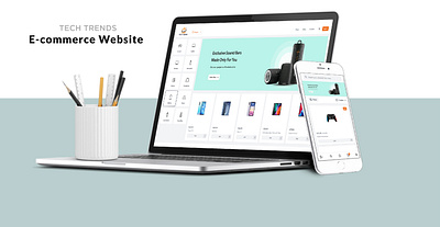 Tech Trends E-commerce Website Design branding design e commerce website design graphic design illustration logo logo design tech e commerce website design typography ui ux vector