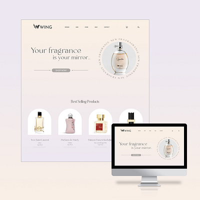 Wing Fragrance UX / UI Design brand branding design graphic design ui ux web webdesign wing