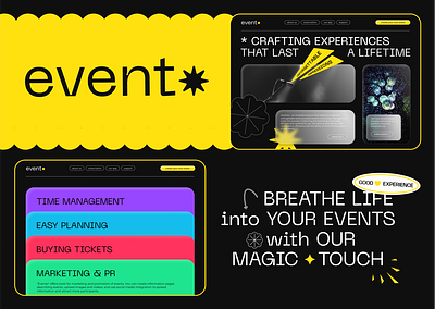 Event management service "Evento" branding graphic design ui