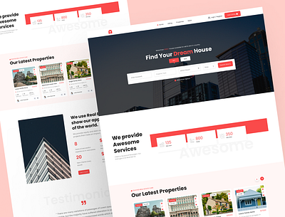 Real Estate Website Design - Landing Page Design building house landing page property real estate real estate website uiux user interface web design website