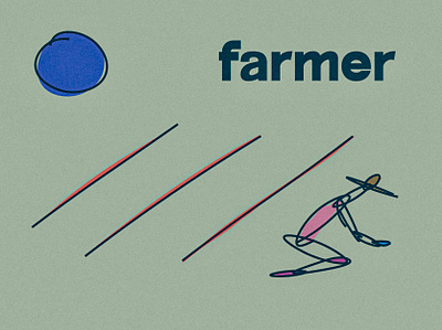 farmer illustration illustrator line drawing nature pastel photoshop