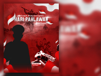 Hari Pahlawan Nasional Flyer flyer graphic design hero indonesia merah putih minimalist pahlawan poster typography