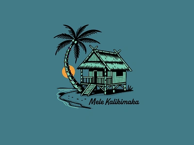 Mele Kalikimaka badges beach branding christmas design hawaii house identity illustration logo mele kalikimaka packaging palm tree sun surf tiki hut typography