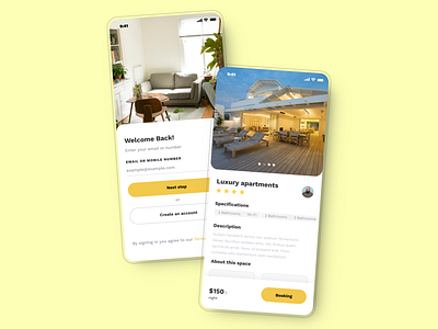 Apartment Rental App app ui branding design login page rental ui ux