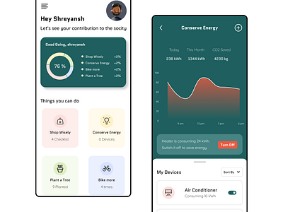 Home Energy Tracking App app app ui design home app ui ui design