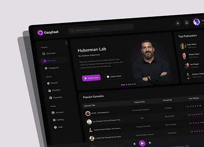 🎧Podcast Dashboard Concept dark mode dashboard podcast podcast dashboard ui ui design