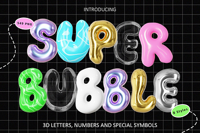 3D Bubble Type 3d balloon bold bubble bubbles character cool fun icon individual letter number playful png transparent type