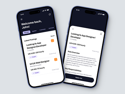 Job Hunting App app app ui branding design job login page onboarding ui ux