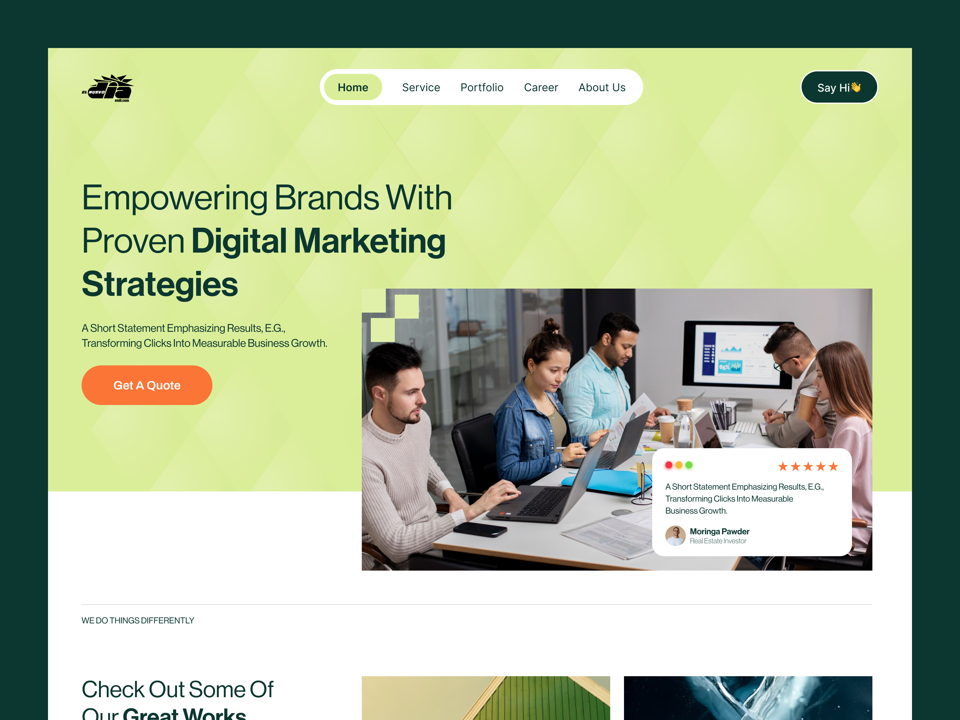 Example of Digital Agency Website Design (Redesign)