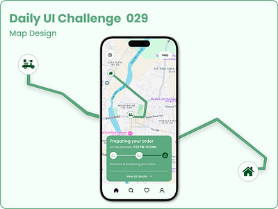 Challenge #029 - Map Design | Daily UI appdesign cleandesign creativeui dailyui deliveryapp designinspiration figmadesign fooddelivery interactivemap interfacedesign mapdesign minimaldesign mobileui moderndesign realtimeupdates routetracking trackingui uichallenge userinterface uxdesign