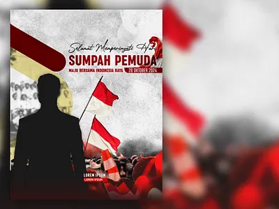 Hari Sumpah Pemuda Flyer flyer graphic design indonesia merah putih minimalist poster sumpah pemuda typography