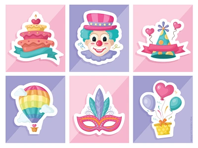 Birthday stickers birthday cartoon happy birthday icon stickers