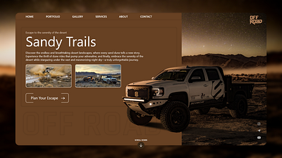 ui/ux | off road car desert off road ui uiux web desing