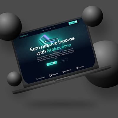 Stakeverse design hero section landing page ui web3