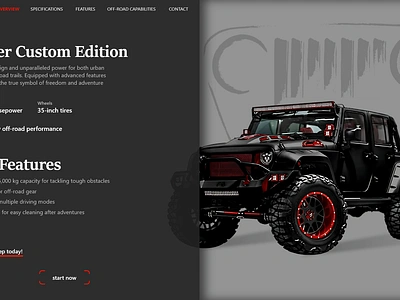 ui/ux | jeep car tuning ui uiux web design