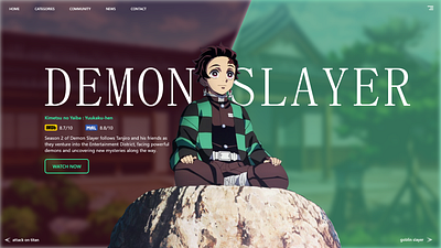 ui/ux | anime anime demon slayer ui uiux web design