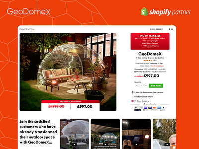 Geodomex - shopify website design design ecommerce one page redesign web website website design