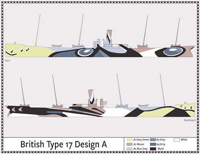 British Type 17, Design A - Dazzle Camouflage - 1917 camouflage dazzle illustration