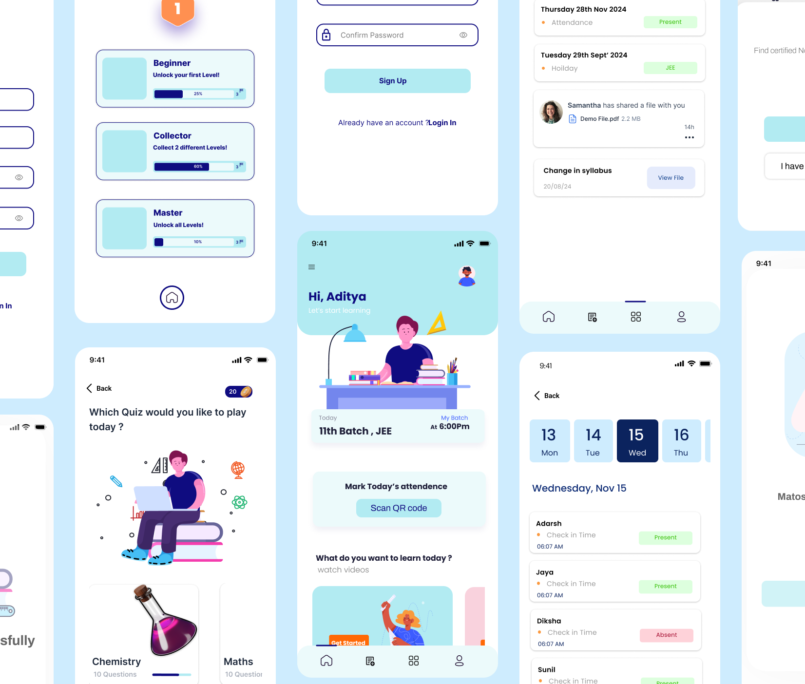 Example of Learning Mobile App
