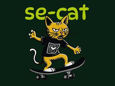 Cat Skate Illustration branding business cat cute design discountillustration illustration illustrationcat packaging sticker