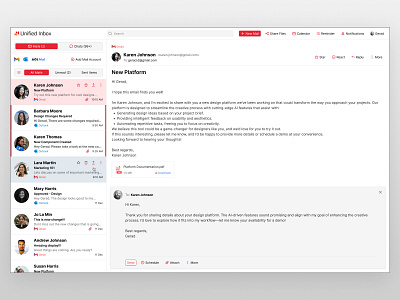 Unified Inbox - Ultcom 2.0 chat design email inbox mail mail design mail ui messaging product design ui ui design ux ux design web web ui