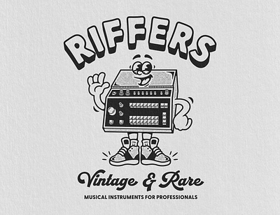 Retro Mascot Logo for Riffers, UK 30s cartoon branding design graphic design groovy handdrawn logo illustration logo mascot retro retro cartoon retro design retro illustration retro loggo rubberhose cartoon vector vintage cartoon vintage design vintage illustration vintage logo