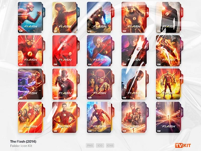 The Flash (2014) Icon Kits collection cw dc comics folder icon folder icons foldericons icns icon library icon set icons mac theflash tv folder icon tv series tvfolders tvseries windows