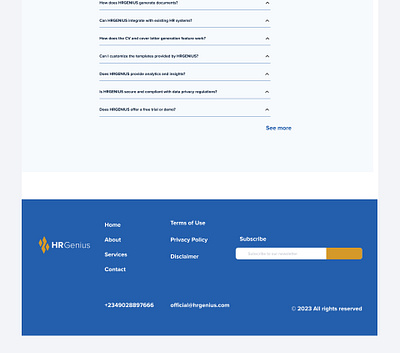 Footer- HRGenius dashboard design footer graphic design illustration logo typography ui ux