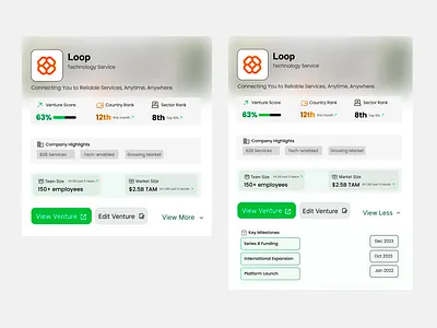 Venture Profile account business capital corporate finance financial fintech fund investment investor library profile startup ui uiux user vc