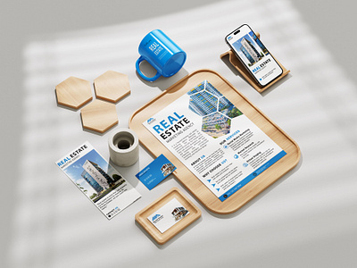 Real Estate Stationery Set Design 3d animation app design branding business card business set card design cup design flyer flyer design graphic design motion graphics poster product real estate stationery stationery design stationery set ui visiting card