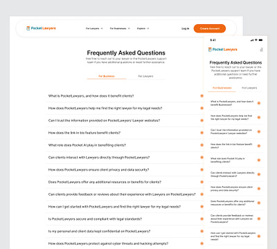 FAQ - PocketLawyers design firm illustration law typography ui ux