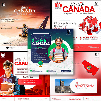 Study Abroad Social Media Post Design abroad ad banner ads design canada design media post social social media post study study abroad study abroad canada study canada study in canada