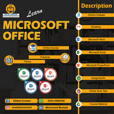 Microsoft Office Online Course Design By Muhammad Mustafa computer course excel google class room graphic design micorosoft microsoft office ms office ms office course muhammad mustafa mustafa office office automation online online course online course sir mustafa powerpoint sir mustafa skilled skilled creator word